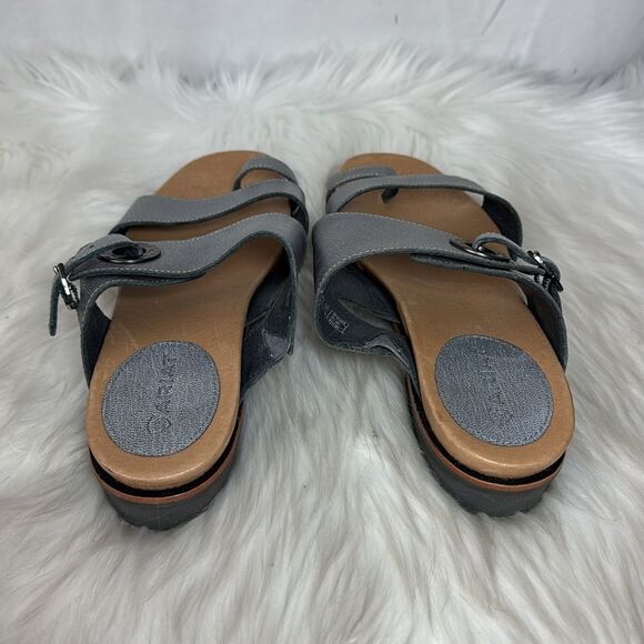 Ariat Kailey Women''s Grey Sandals Grey Leather Double Strap Toe Ring Sz 9.5 - Picture 3 of 6